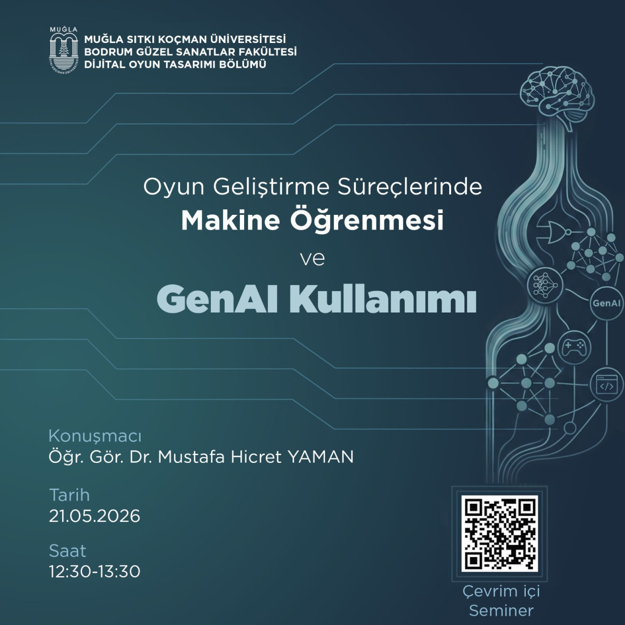 Kariyer Etkinliği; Oyun Geliştirme Süreçlerinde Makine Öğrenmesi ve GenAI Kullanımı